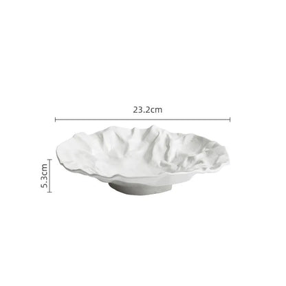 Ocean Wave Serving Bowl Ceramic Porcelain Handcrafted Dinnerware for Kitchen Dining Room Coastal Table Decor Salad Soup