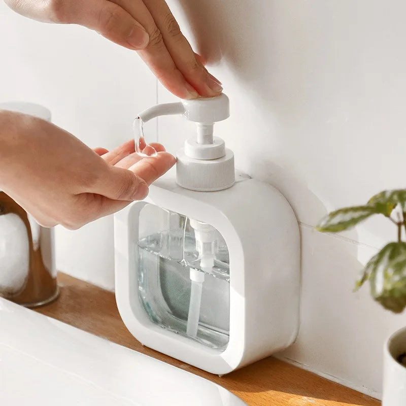 Dual Liquid Pump Bottle Set for Countertop Organization White Plastic Refillable Hand Wash Lotion Dish Liquid Dispenser for Kitchen Sink Bat