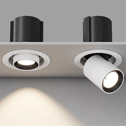 Flush Mount LED Downlight Cast Aluminum Dimmable Recessed Ceiling Fixture Adjustable Brightness Low Profile Modern Indoor Lighting for Kitch