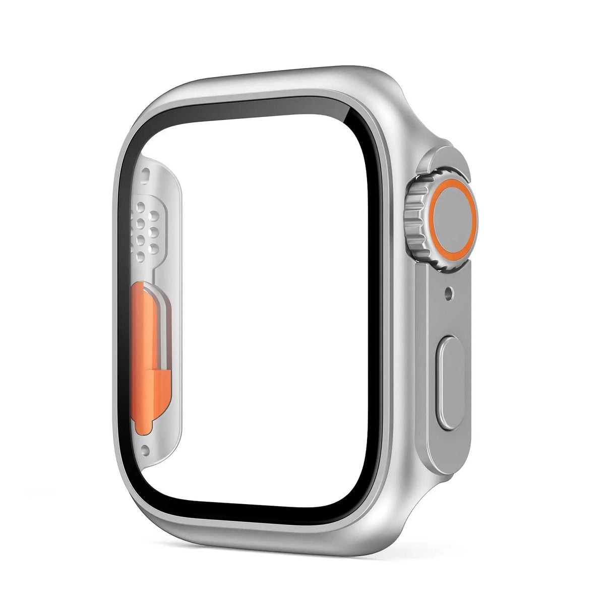 Hardened Glass Shield Case for Apple Watch Series 7/8/SE – Full Display Coverage, Crown Access, 40-45mm Sizes