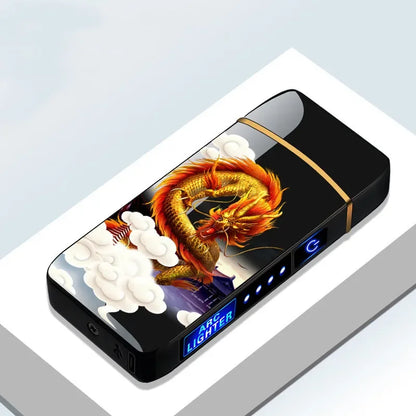Rechargeable Dual-Arc Plasma Lighter with Touch Sensor & LED Display for Candles, Pipes & Outdoor Use
