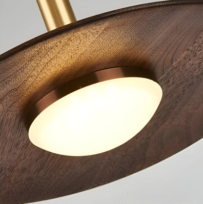Sculptural Metal Shade Ceiling Fixture with Organic Wood-Tone Accent – 10 in or 14 in Drop Light for Island Counter Bar and Breakfast Nook –