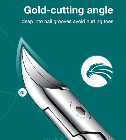 Heavy-Duty Nail Clippers for Thick Nails with Angled Blade & Debris Guard – Stainless Steel Foot Care Tool