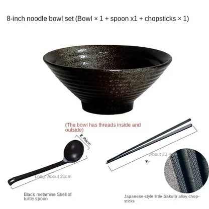 Japanese Creative Tableware Set - Elegant Bamboo Hat | Ceramic Bowl Set with Unique Design - Perfect for Ramen, Rice & Soup