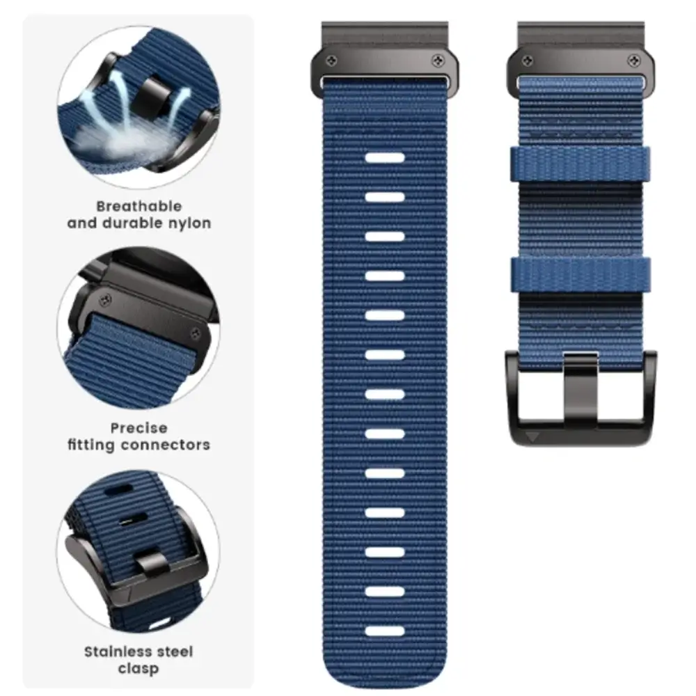 Tactical Woven Smartwatch Strap | Quick-Release Replacement Band for Fitness Tracking | Adjustable Lightweight Nylon Wristband