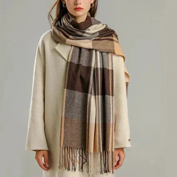 Plaid Square Scarf for Women – Soft Fabric Winter Wrap 35 x 35 Inches Neck Accessory for Cold Weather & Layering Outfits