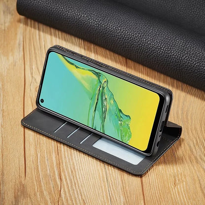 Magnetic Leather Phone Case Folio Wallet Cover with Kickstand for Samsung Galaxy Phones