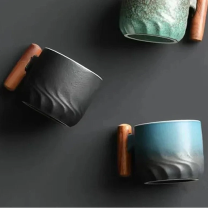 Handmade Stoneware Espresso Cup Gradient Finish Retro Style Small Beverage Holder 2 in Tall 3 in Wide for Morning Coffee Tea Hot Chocolate K