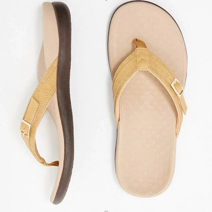 Orthopedic Arch Support Sandals for Women – Cushioned Footbed Slip-On Comfort Slides for Plantar Fasciitis & Flat Feet Relief