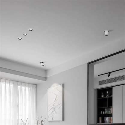Flush Mount LED Downlight Cast Aluminum Dimmable Recessed Ceiling Fixture Adjustable Brightness Low Profile Modern Indoor Lighting for Kitch