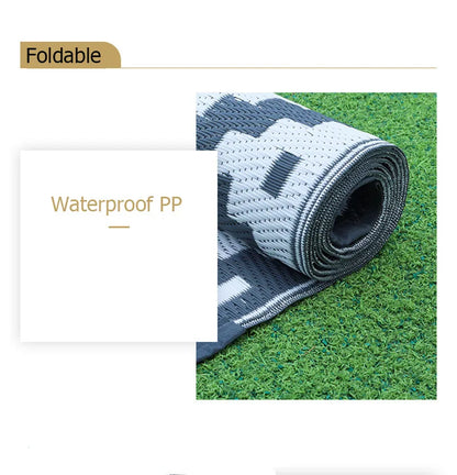 Tapis de sol résistant aux intempéries pour terrasses, porches et jardins, 150 × 240 cm, revêtement de patio tissé réversible gris pour camping, camping-car et balcon