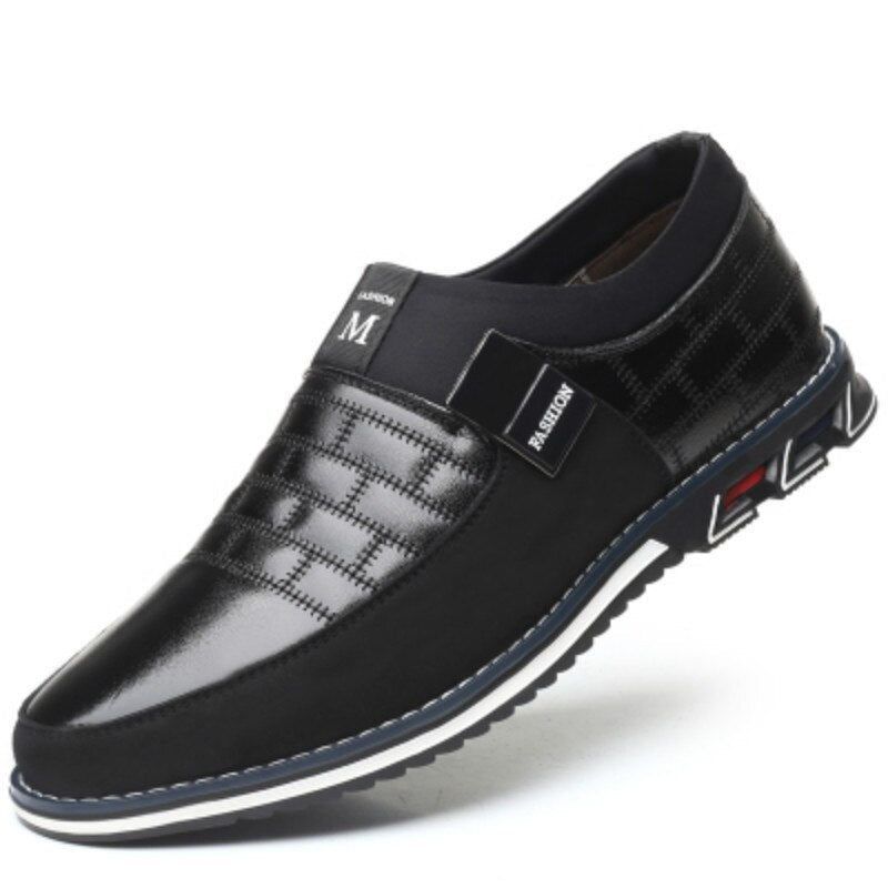 Mocassins à enfiler pour homme en cuir véritable – Chaussures habillées perforées pour le travail et le quotidien