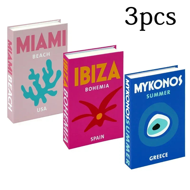 Hollow Cardboard Book Stack 3-Piece Display Set for Shelf Styling Coffee Table Accent Modern Home Interior Staging Props