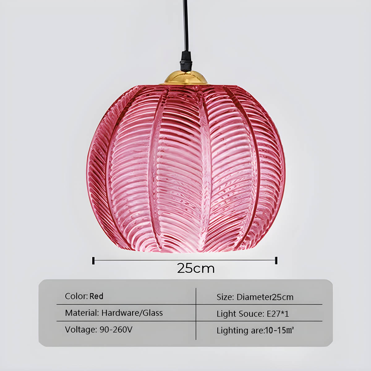 Fluted Globe Hanging Fixture Green Textured Glass Shade 10-Inch E27 Socket Dining Kitchen Island Overhead Lighting for Modern Retro Interior