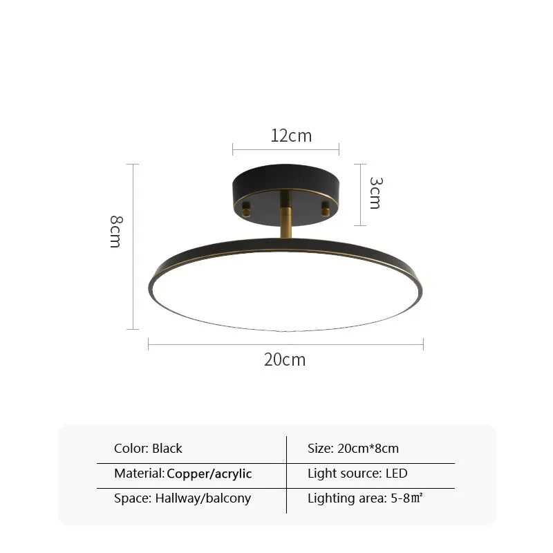 Adjustable LED Ceiling Light Fixture – Modern Copper & Aluminum Flush Mount Spotlight for Hallway, Bedroom, Living Room & Entryway