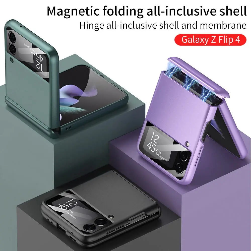 Galaxy Z Flip 4 Heavy-Duty Protective Case – Full-Coverage Shell with Wireless Charging Support & Impact-Resistant Corners for Samsung