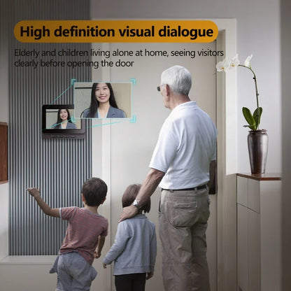 Visionneuse de porte vidéo intelligente avec audio bidirectionnel et vision nocturne – Écran 4,3", batterie rechargeable, conception résistante aux intempéries pour la sécurité de la porte d'entrée