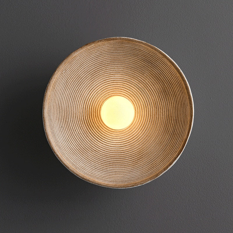 Sconce Light with Glass Globe and Wood Base for Bedrooms, Hallways, Living Rooms – 10.6 in Round Ambient Fixture – Scandinavian Minimalist J