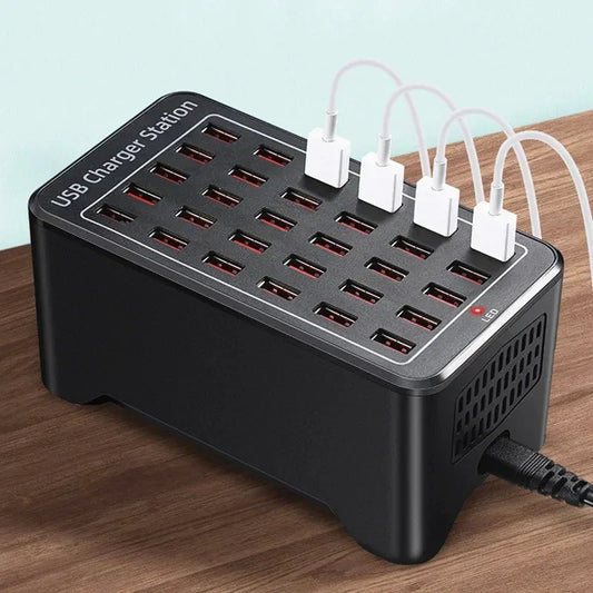 15-Port Desktop Power Hub 150W Multi-Device Charging Organizer for Phones Tablets Accessories Home Office