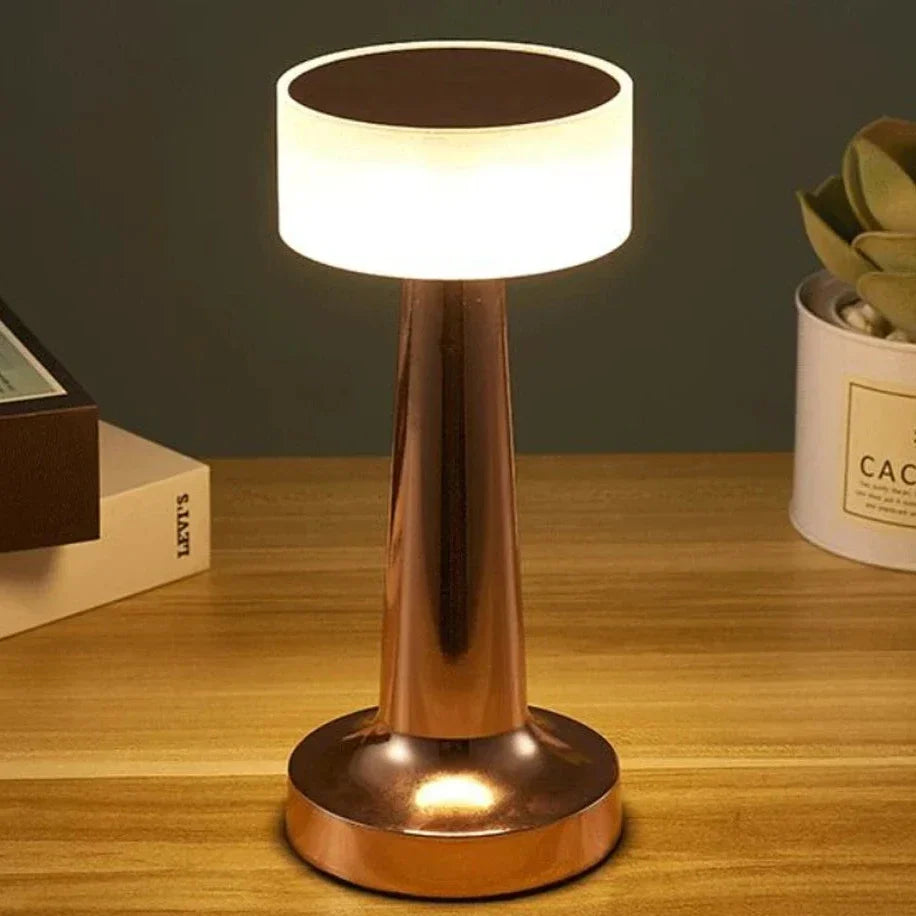Rechargeable LED Desk Lamp with Touch Control & 3 Light Modes – Cordless Nightstand Light for Bedroom, Office & Living Room – Chrome Finish