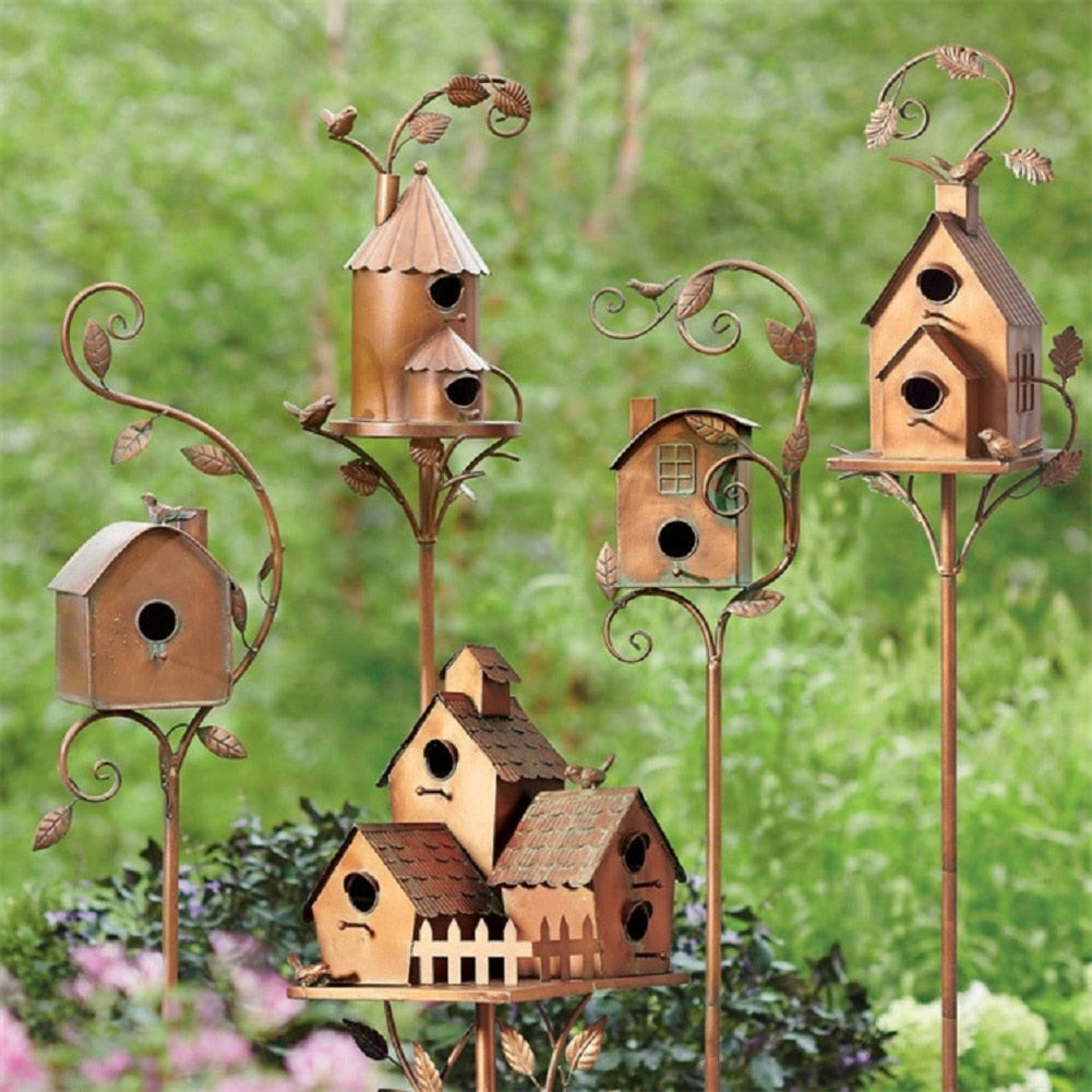 Piquet de jardin décoratif pour oiseaux en métal au design unique | Accessoire d'extérieur pour les amoureux de la nature