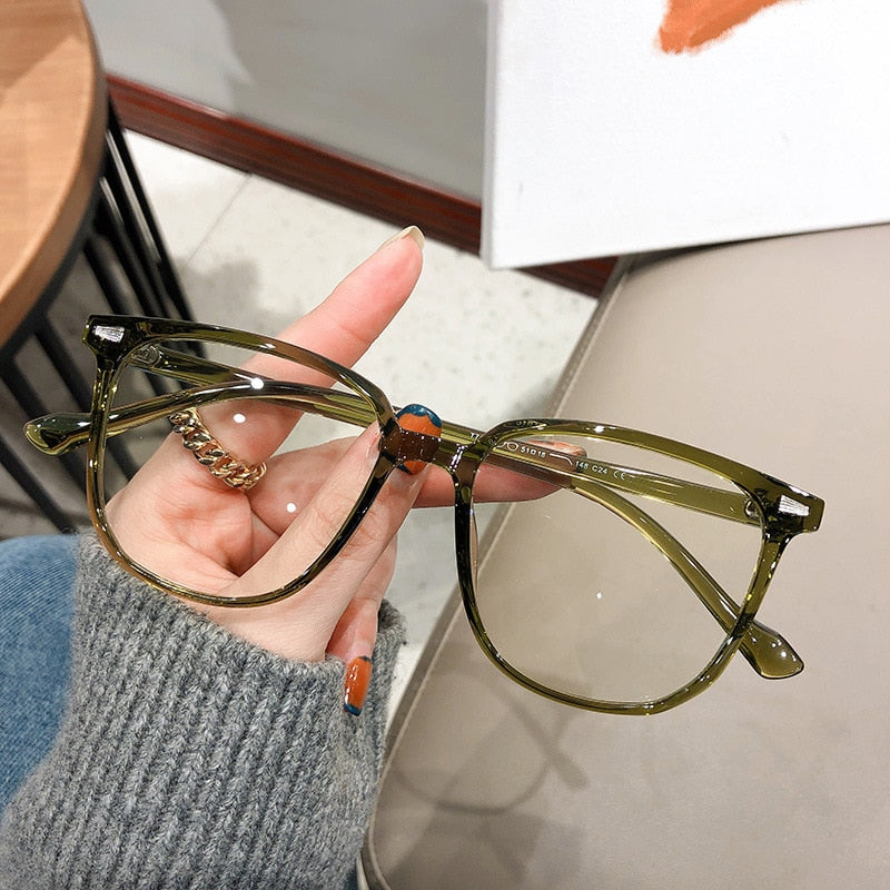 Square Frame Nearsighted Prescription Glasses with Blue Light Filter | Anti-Glare Myopia Eyeglasses for Men & Women | Lightweight Diopter