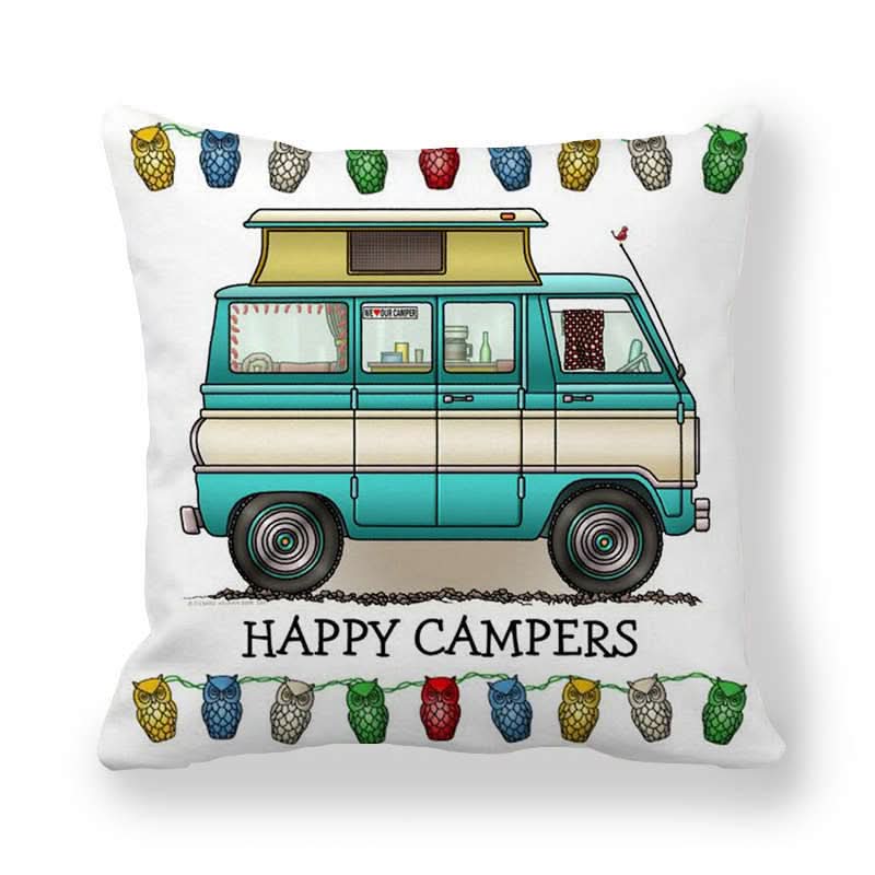 CAMPERLIVA – Housse de coussin de camping hibou pour une décoration extérieure douillette