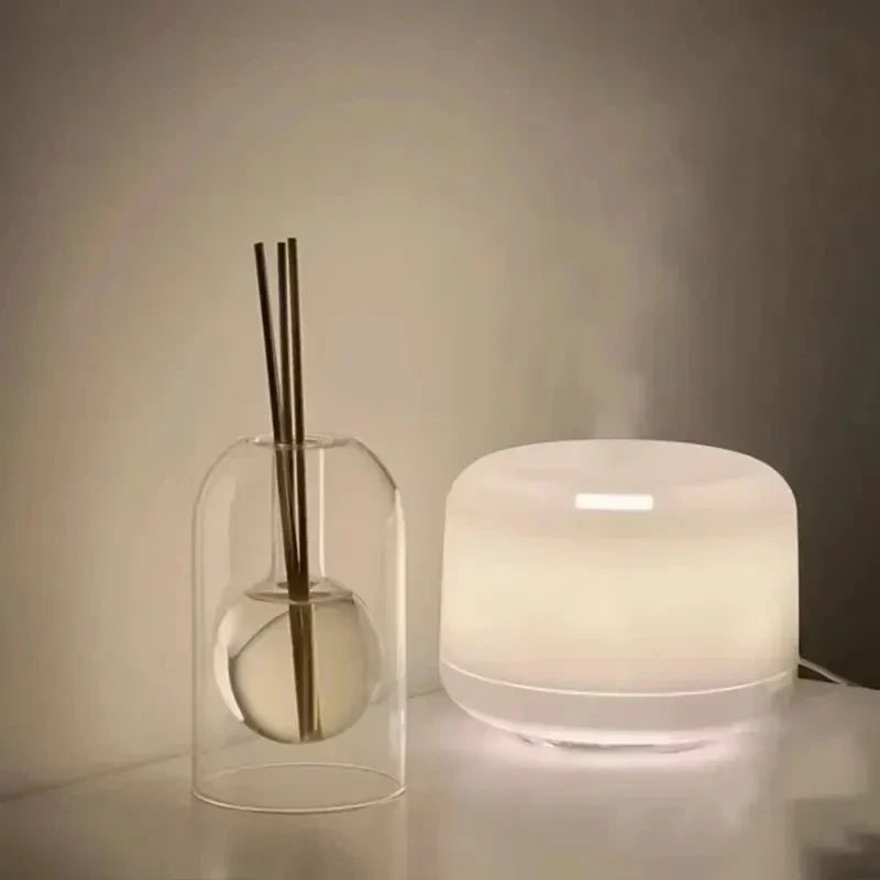 Reed Diffuser Set with Hollow Glass Vessel for Essential Oils - Natural Wood & Glass Aromatherapy Dispenser for Home, Office, Bedroom & Livi