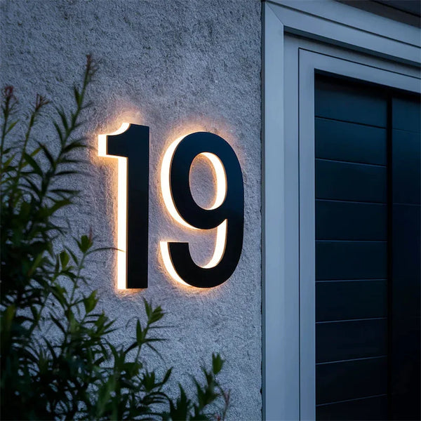 LUMENMARK – Modern LED House Number Sign Waterproof Custom Size