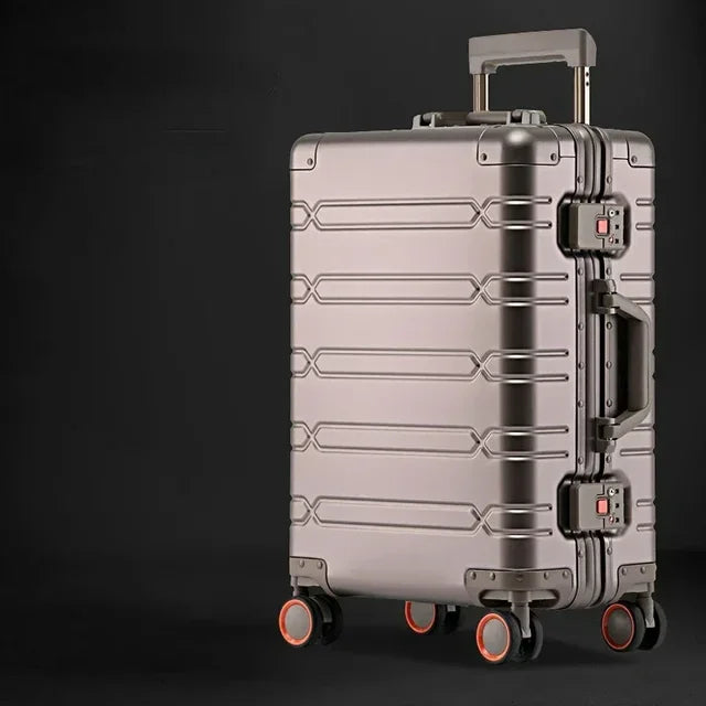 Hardshell Spinner Suitcase Aluminum-Magnesium TSA Lock 360° Wheels Travel Luggage Carry-On for Business Trips Vacations