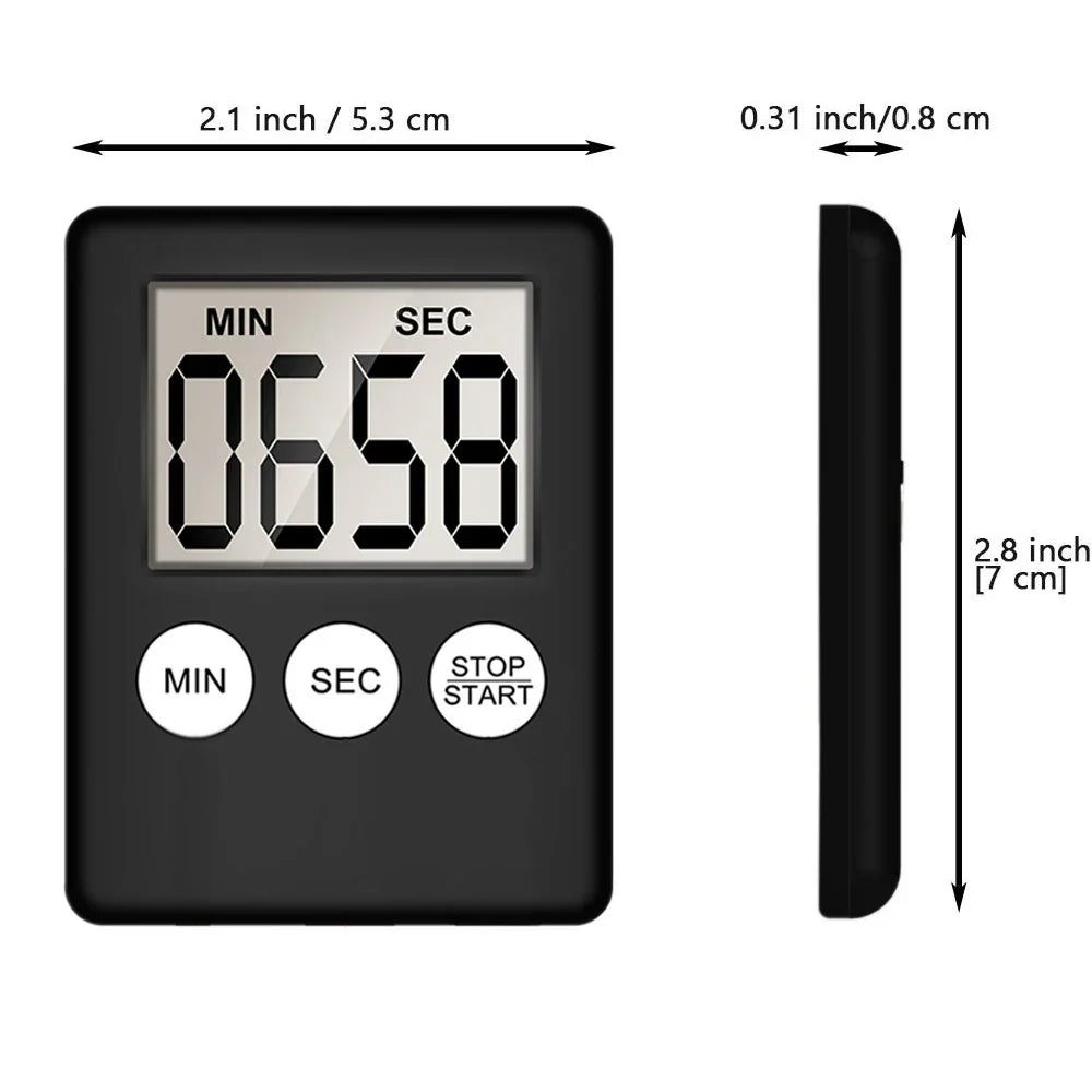Countdown Timer Magnetic LCD 2.8 Inch Screen Alarm Clock Home Office Study Workout Productivity Tool Kitchen Baking Cooking Interval Trainin
