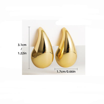 Women's Bold Teardrop Hoop Earrings in Stainless Steel – Lightweight Statement Jewelry for Everyday & Special Occasions