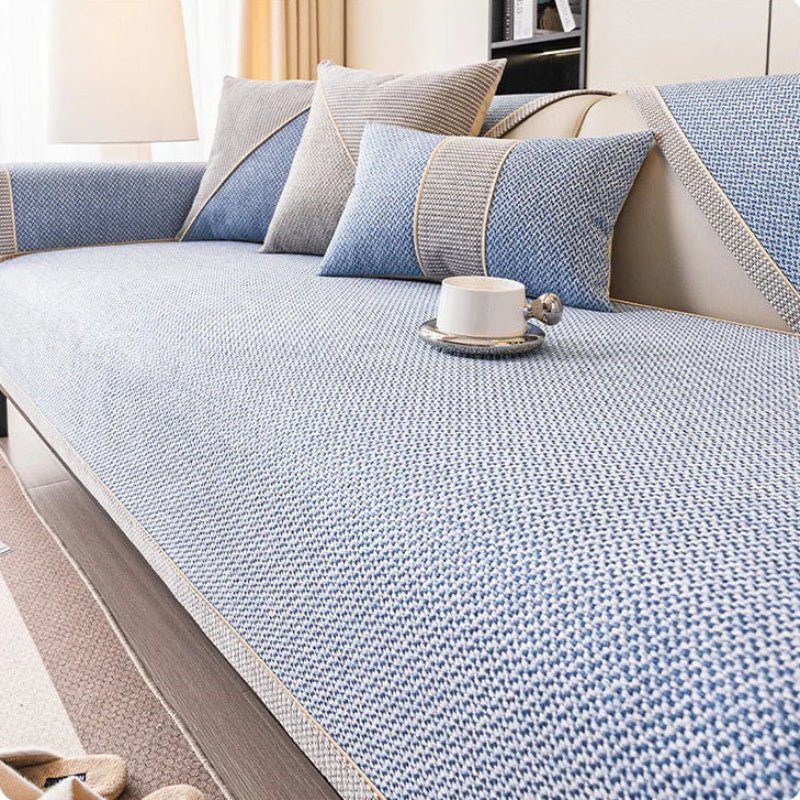 Quilted Furniture Protector 28 x 59 in Non-Slip Cotton Blend Couch Cover for Sofa Seats Armrests Backrests Pet-Friendly Sectional Loveseat S