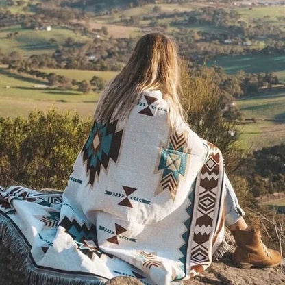 MEXIBREEZE – Bohemian Linen Blanket for Travel & Sofa Use