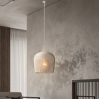 Woven Basket Ceiling Shade Handcrafted Natural Fiber 12-24 Inch Round Bohemian Overhead Fixture Black White Bedroom Kitchen Minimalist Organ