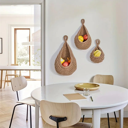 NATURANEST – Ensemble de paniers de rangement suspendus faits main