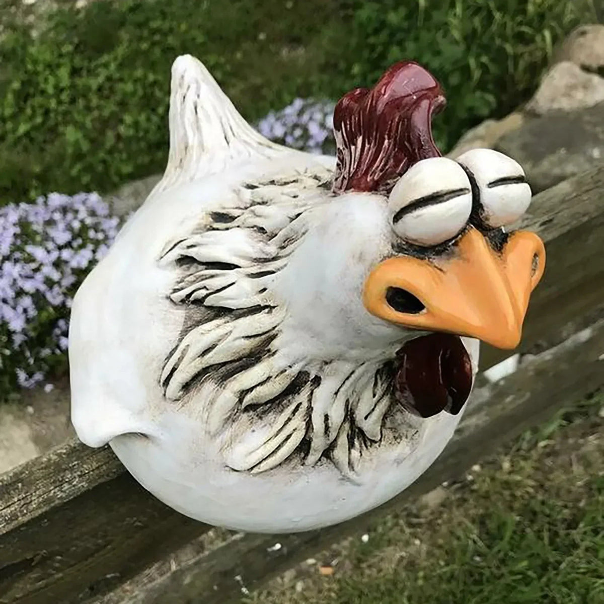 Ornement de coq en résine à suspendre sur clôture, 14 cm, décoration de jardin style ferme, sculpture de poule à suspendre, décoration murale pour patio, jardin et arrière-cour, accent rustique