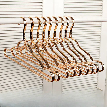Metal Wardrobe Hangers with Contoured Hook Gold Silver Rose Gold Set Closet Organizer for Coats Shirts Dresses