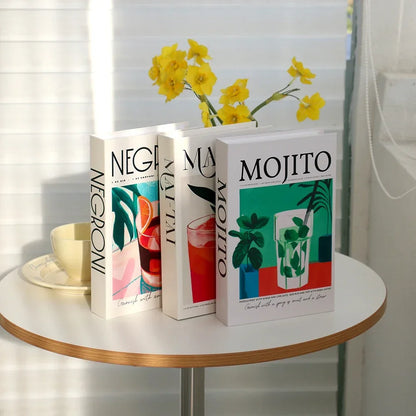 Hollow Cardboard Book Stack 3-Piece Display Set for Shelf Styling Coffee Table Accent Modern Home Interior Staging Props