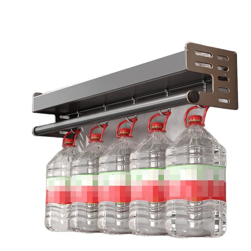 Organisateur d'étagère en aluminium, porte-épices mural de 20 pouces gris acier avec barre à serviettes, installation par adhésif ou vis pour petite cuisine ou appartement en location