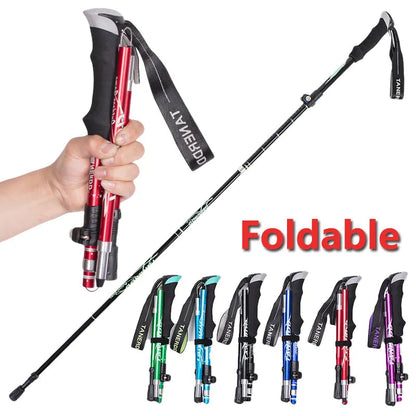 Bâtons de randonnée réglables et pliables avec poignée en EVA, bâtons de marche ultralégers en aluminium pour le camping