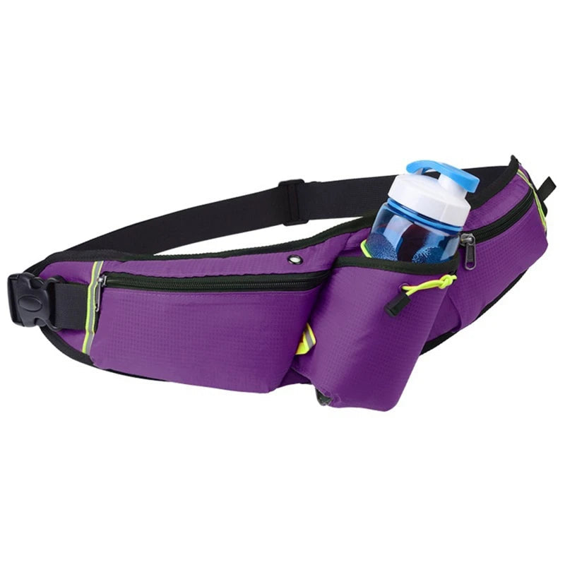 Sac banane d'hydratation pour le jogging, la randonnée et le vélo – Ceinture de course légère et imperméable avec porte-gourde
