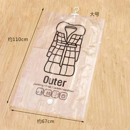 Set of 3 Vacuum Storage Bags for Clothes - Space Efficient Hanging Design