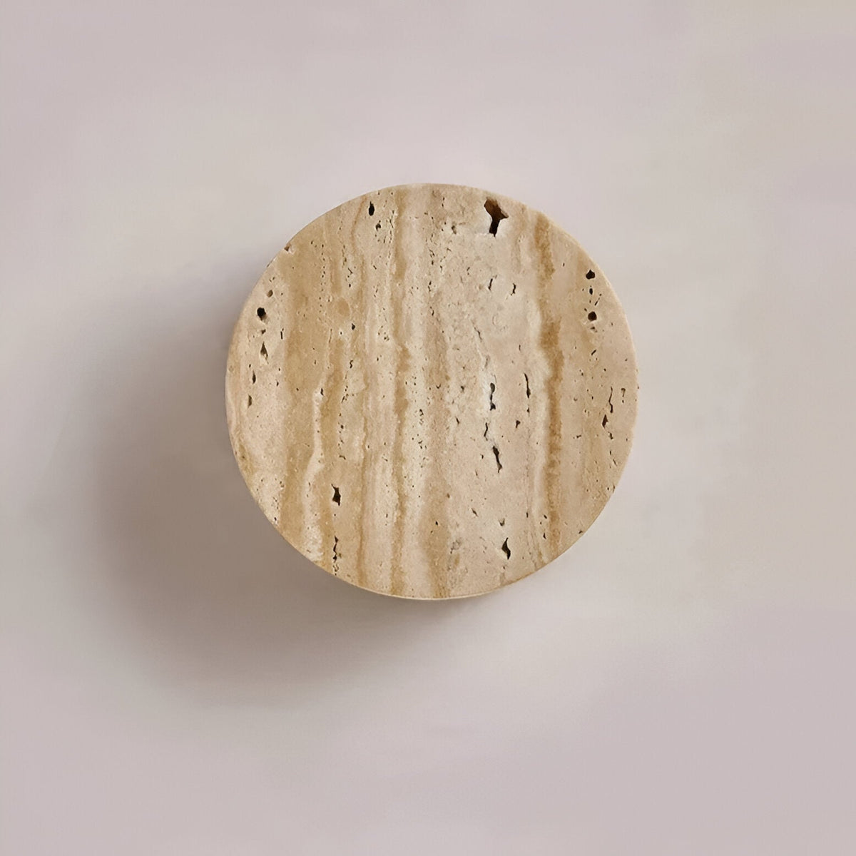 Travertine Stone Wall Sconce Round Frosted Glass Up Down Light Fixture 4 Inch Natural Stone Ambient Lighting Bedroom Hallway Entryway Bathro