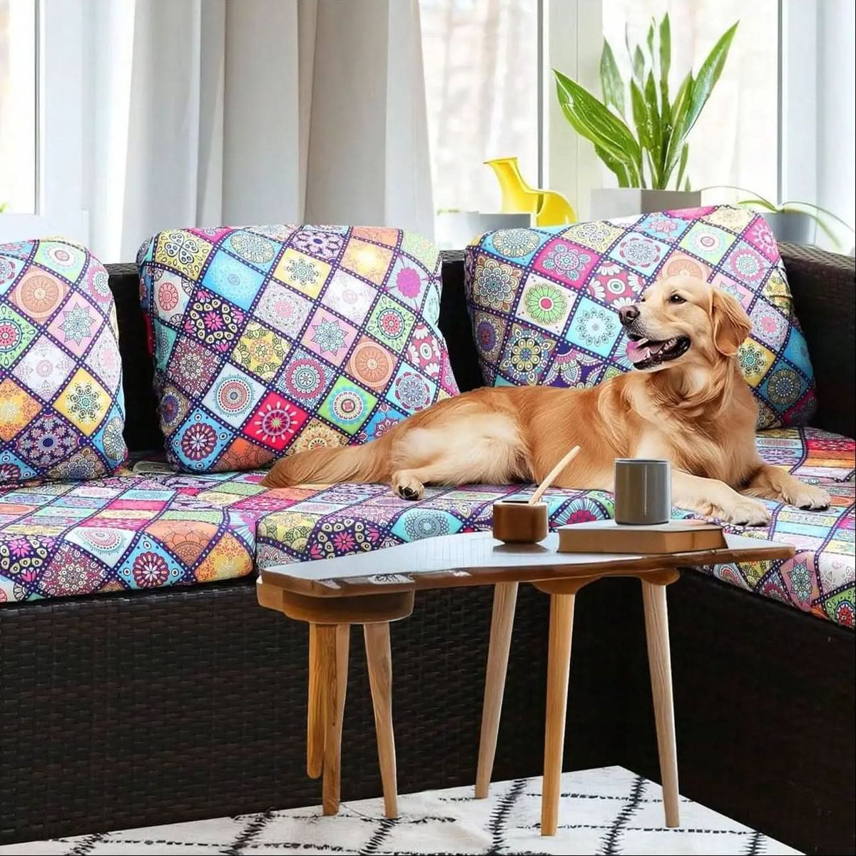 TROPICFLOW – Housses de coussins tropicaux d'extérieur pour canapés de terrasse