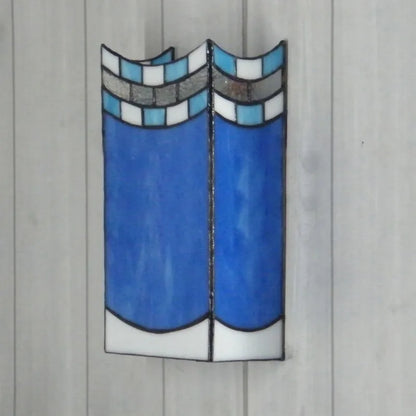 Stained Glass Sconce with Blue & Mint Green Tiles for Bedroom, Hallway & Dining Room | E27 Socket Compatible with LED