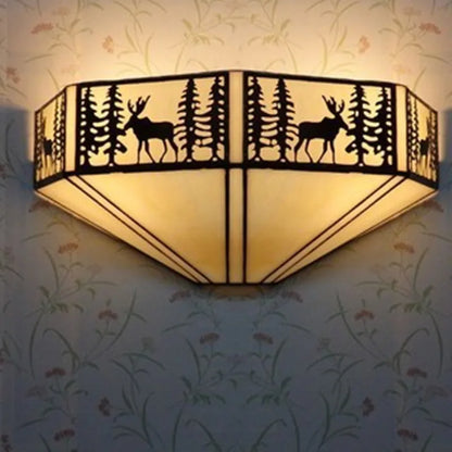 Stained Glass Sconce with Blue & Mint Green Tiles for Bedroom, Hallway & Dining Room | E27 Socket Compatible with LED