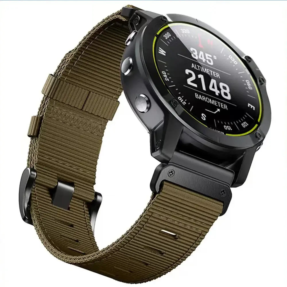 Tactical Woven Smartwatch Strap | Quick-Release Replacement Band for Fitness Tracking | Adjustable Lightweight Nylon Wristband