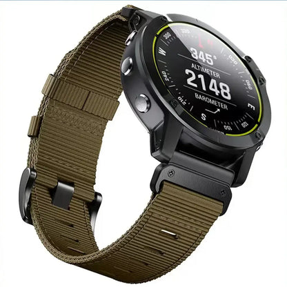Tactical Woven Smartwatch Strap | Quick-Release Replacement Band for Fitness Tracking | Adjustable Lightweight Nylon Wristband