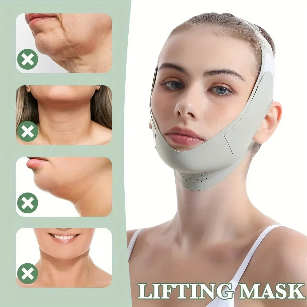 Jawline Shaping Compression Wrap – Sculpt and Firm Your Face with Daily Chin Lift Support for Women and Men